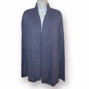 Cyrus Relaxed Fit Open Shawl Collar Slate Blue Cardigan Sweater L